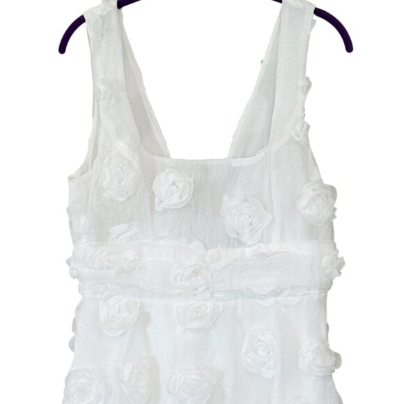 Lulu's Women's Exceptional Entrance Tiered Rosette Dress White Size M NWT - Picture 7 of 14